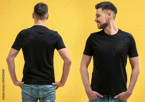 Front and back views of man...