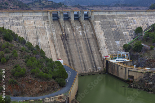 Hydroelectric power station on Chanza Reservoi in Pomarao, Portuga. photo