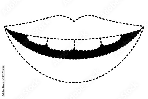 sensuality lips with teeth vector illustration design
