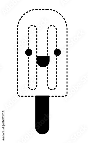 delicious ice cream palette kawaii character vector illustration design