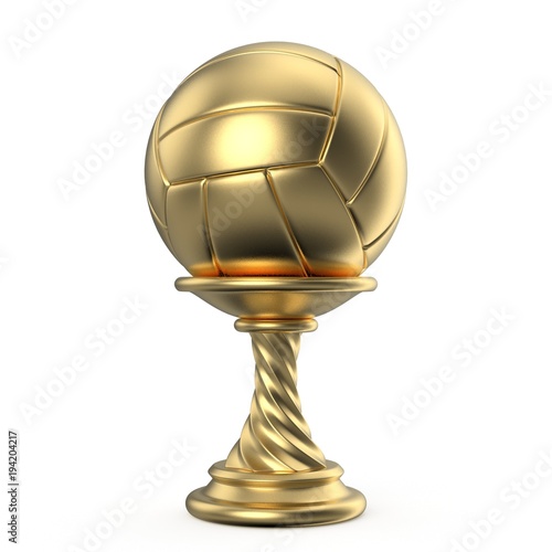Gold trophy cup VOLLEYBALL 3D