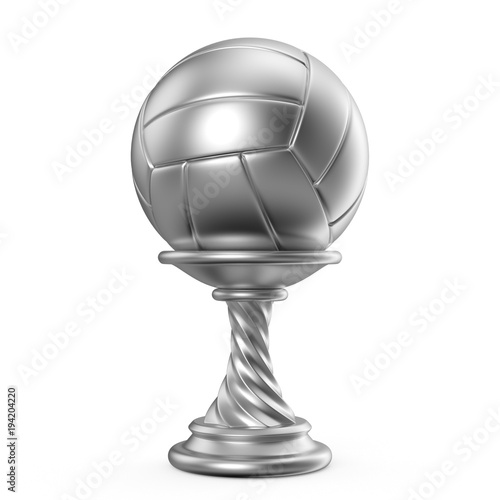 Silver trophy cup VOLLEYBALL 3D