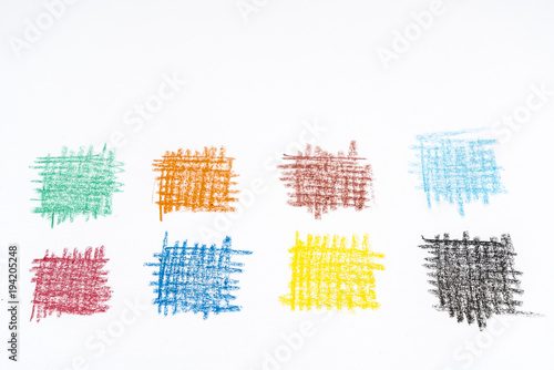 small colored rectangles made with wax crayons