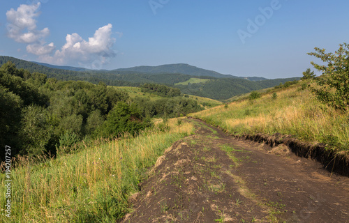 Road in the mountains of the resort of Belokurikha in Altai Krai photo