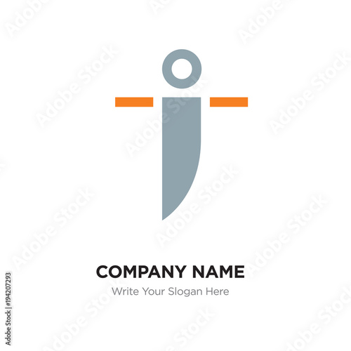 Abstract letter oi io logo design template, Alphabet initial letters company name concept. Flat thin line segments connected to each other, blue and yellow