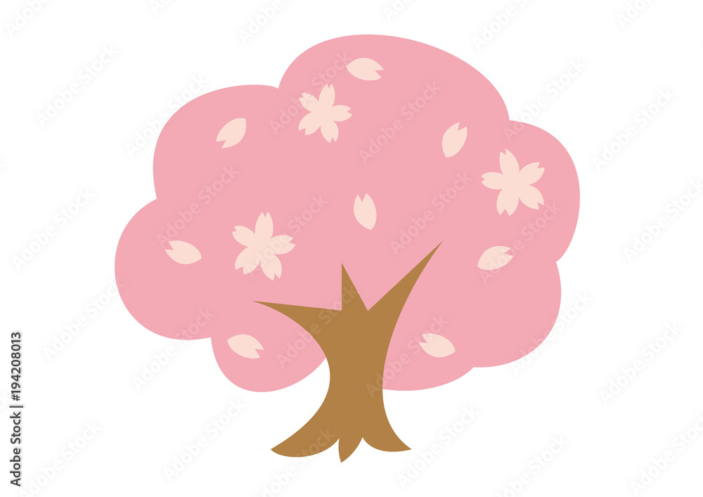 Fototapeta premium 桜の木のイラスト