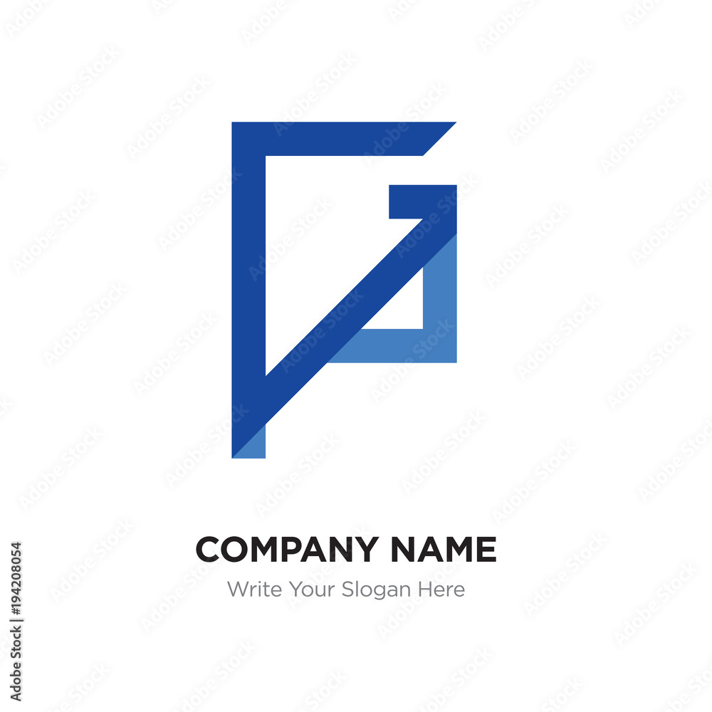 Abstract letter GP,PG logo design template, blUE Alphabet initial letters company name concept. Flat thin line segments connected to each other Abstract letter GP,PG logo design template, blUE Alphabet initial letters company name concept. Flat thin line segments connected to each other