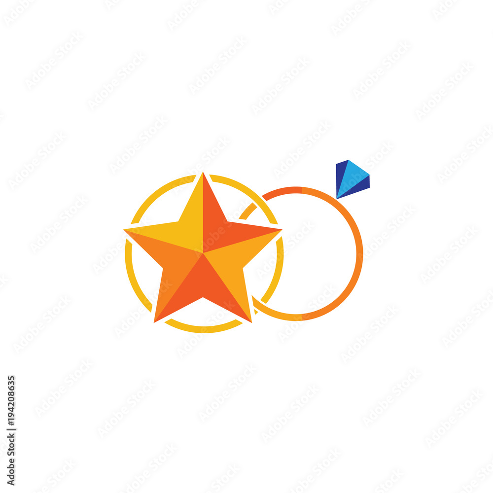 Fototapeta premium Star Wedding Logo Icon Design