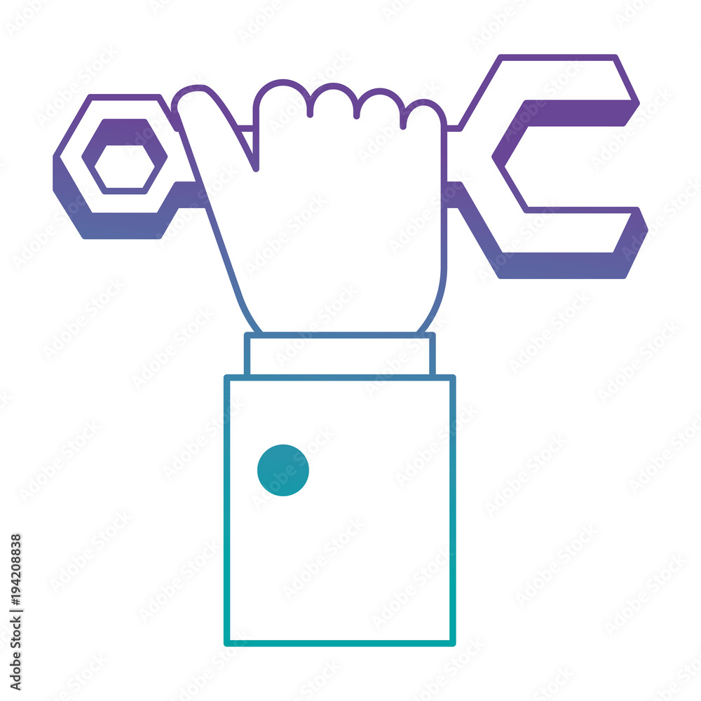 hand with wrench key isolated icon vector illustration design hand with wrench key isolated icon vector illustration design