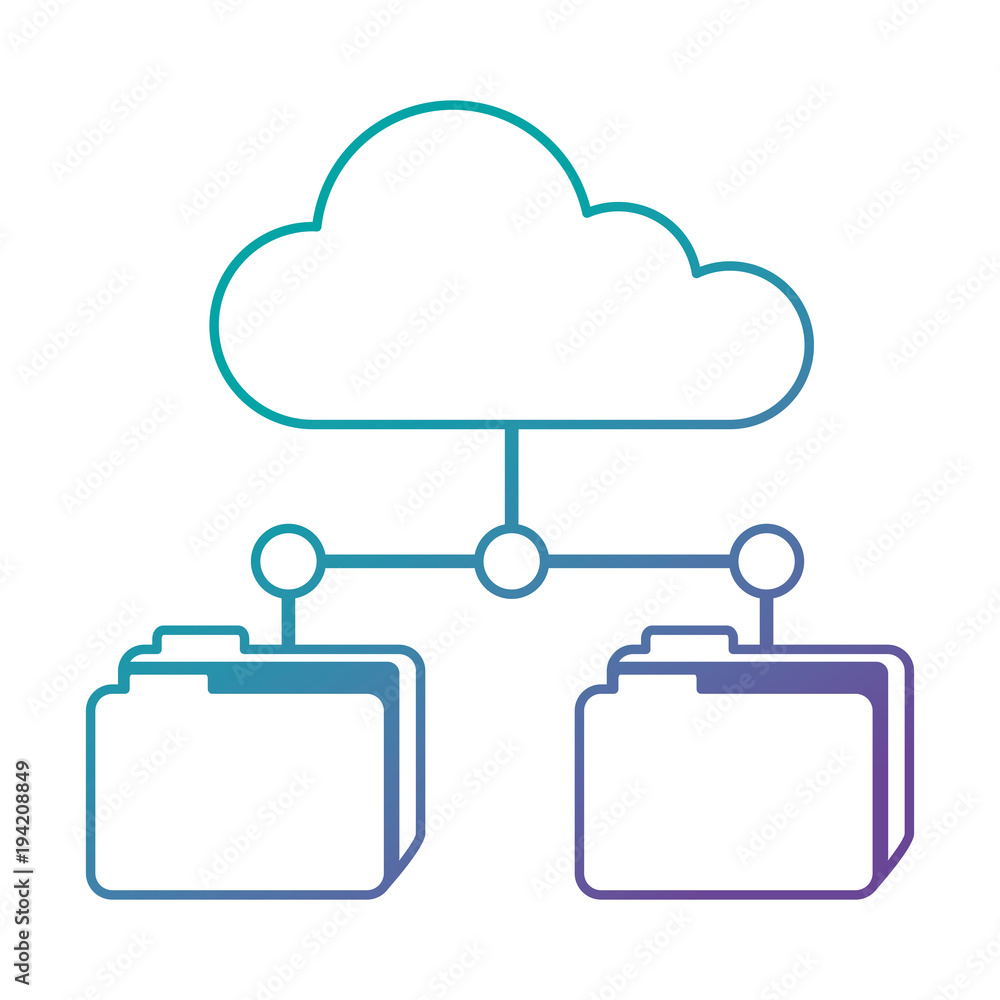 cloud computing with file folders network vector illustration design cloud computing with file folders network vector illustration design