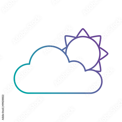 cloud with sun silhouette isolated icon vector illustration design