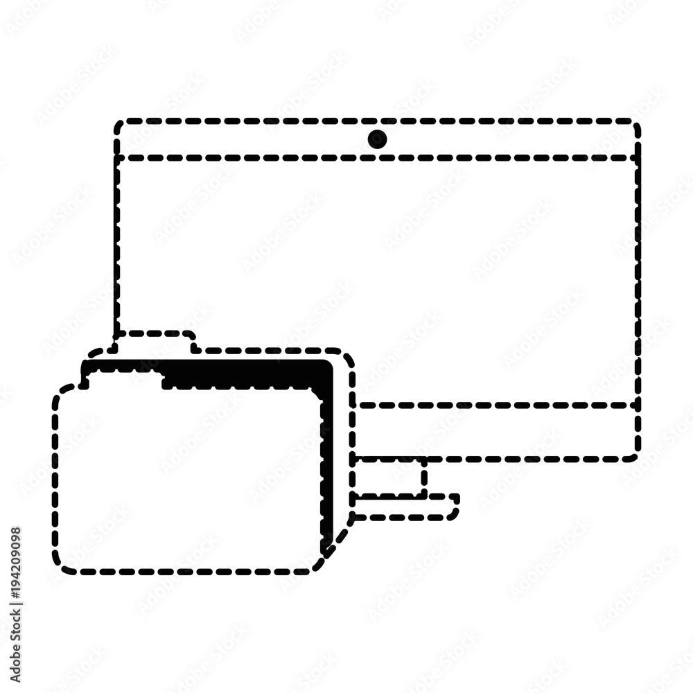 monitor computer with file folder vector illustration design monitor computer with file folder vector illustration design