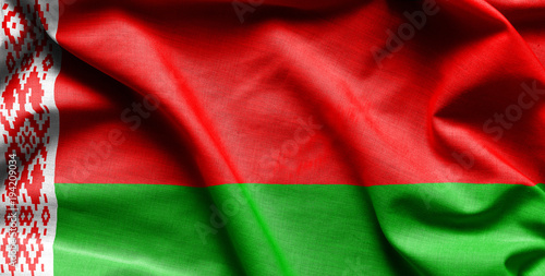 flag of Belarus on the wavy surface of fabric