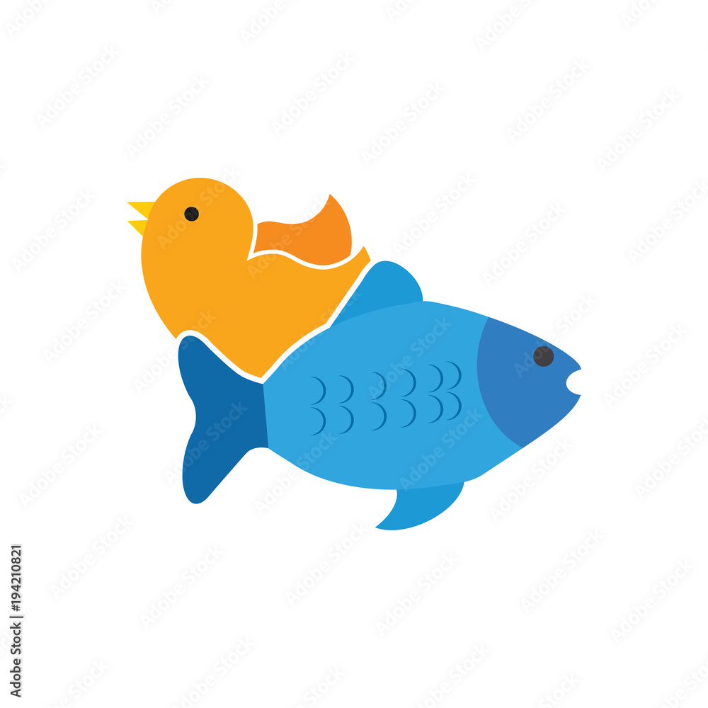 Bird Fish Logo Icon Design Bird Fish Logo Icon Design