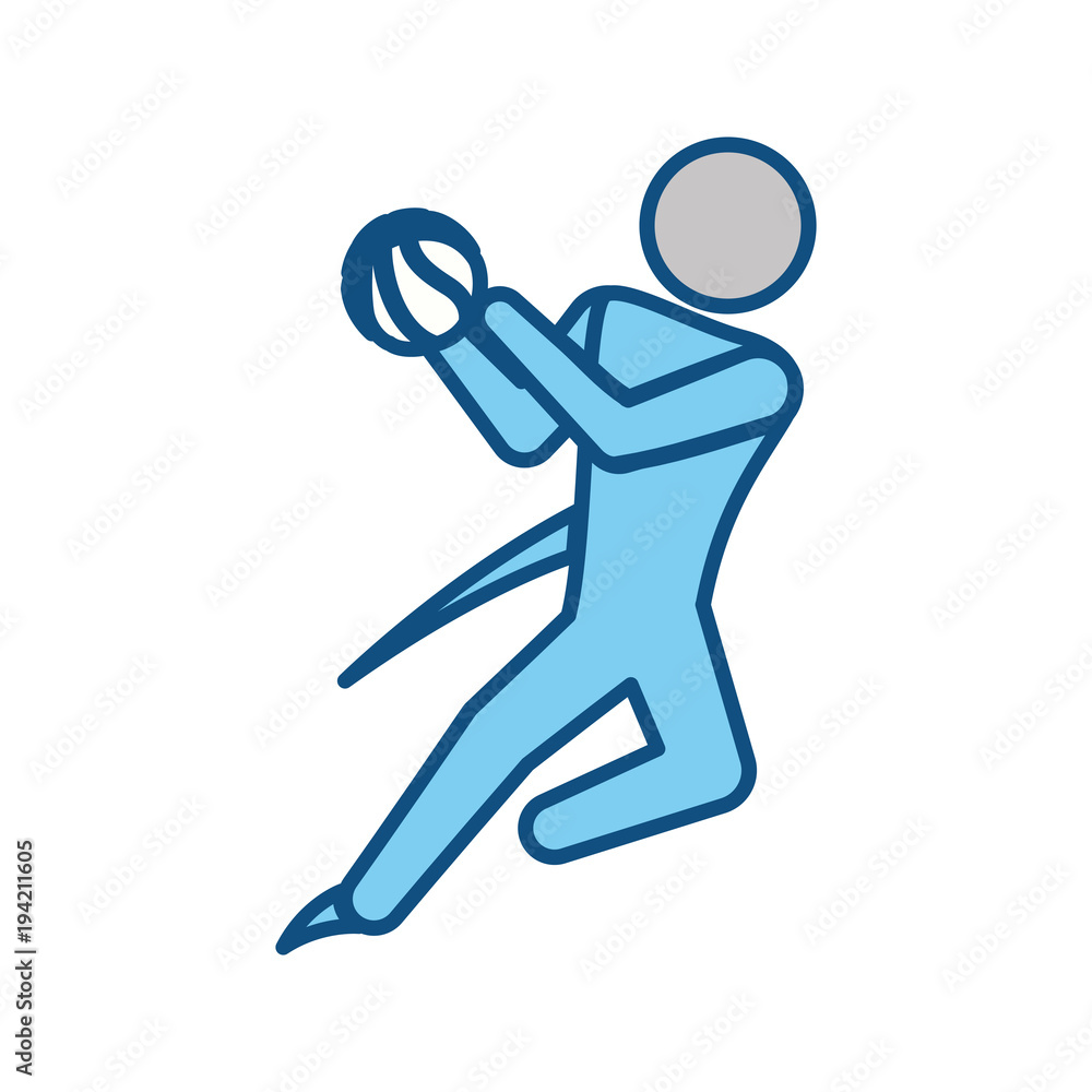 Basketball player with ball pictogram Basketball player with ball pictogram