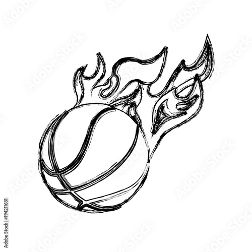 Basketball ball in fire