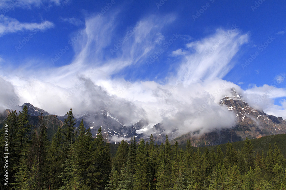 banff mountain clouds