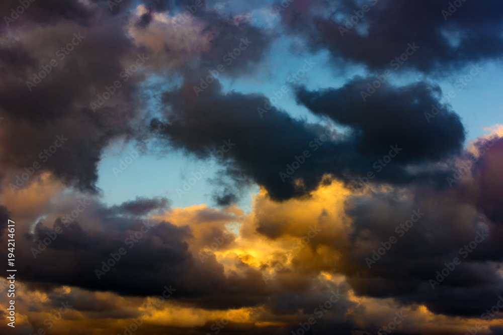 Colorful clouds in the sky, storm sky