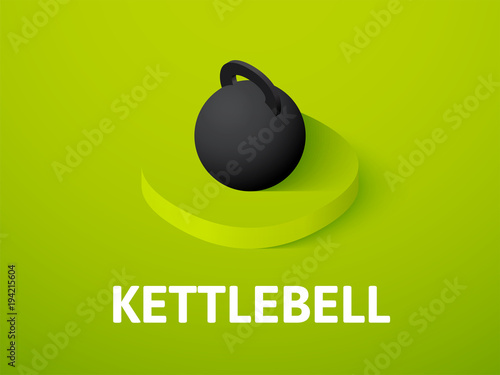 Kettlebell isometric icon, isolated on color background