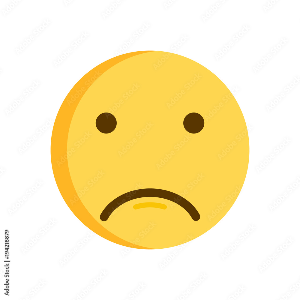 Fototapeta premium Sad emoji. Vector emoticon smiley icon illustration