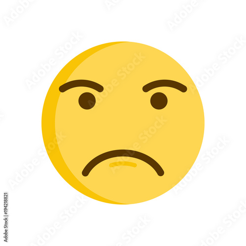 Upset emoticon. Vector emoji smiley icon illustration