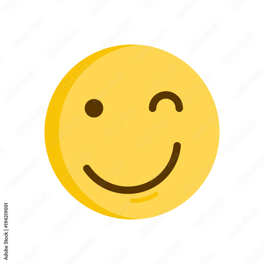 Wink Emoticon. Emoji smiley vector icon Wink Emoticon. Emoji smiley vector icon