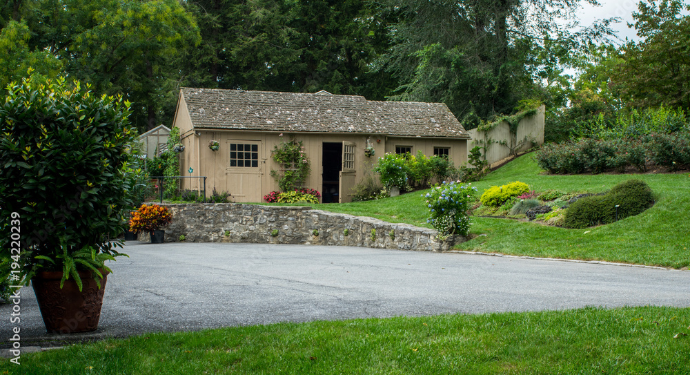 Garden Shed in Beautiful Garden Garden Shed in Beautiful Garden