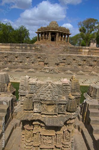 Outer view of the Sun Temple. Built in 1026 - 27 AD during the reign of Bhima I of the Chaulukya dynasty, Modhera, Mehsana,  Gujarat photo