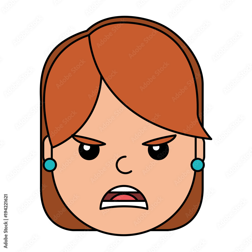 angry young woman avatar character vector illustration design angry young woman avatar character vector illustration design