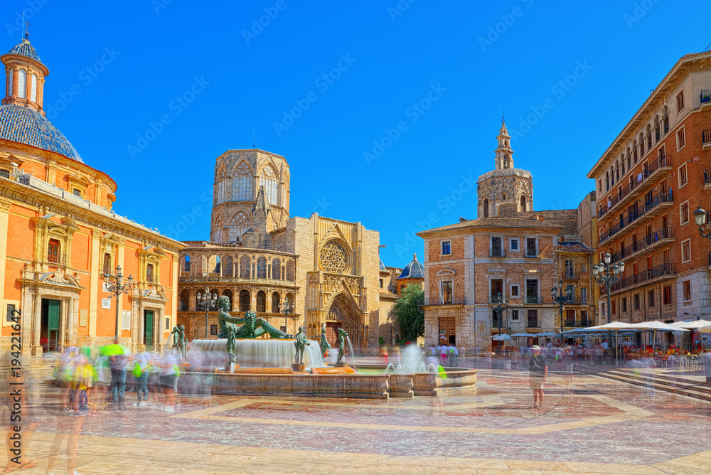  Valencia Fountain Rio Turia on Square of the Virgin Saint Mary,