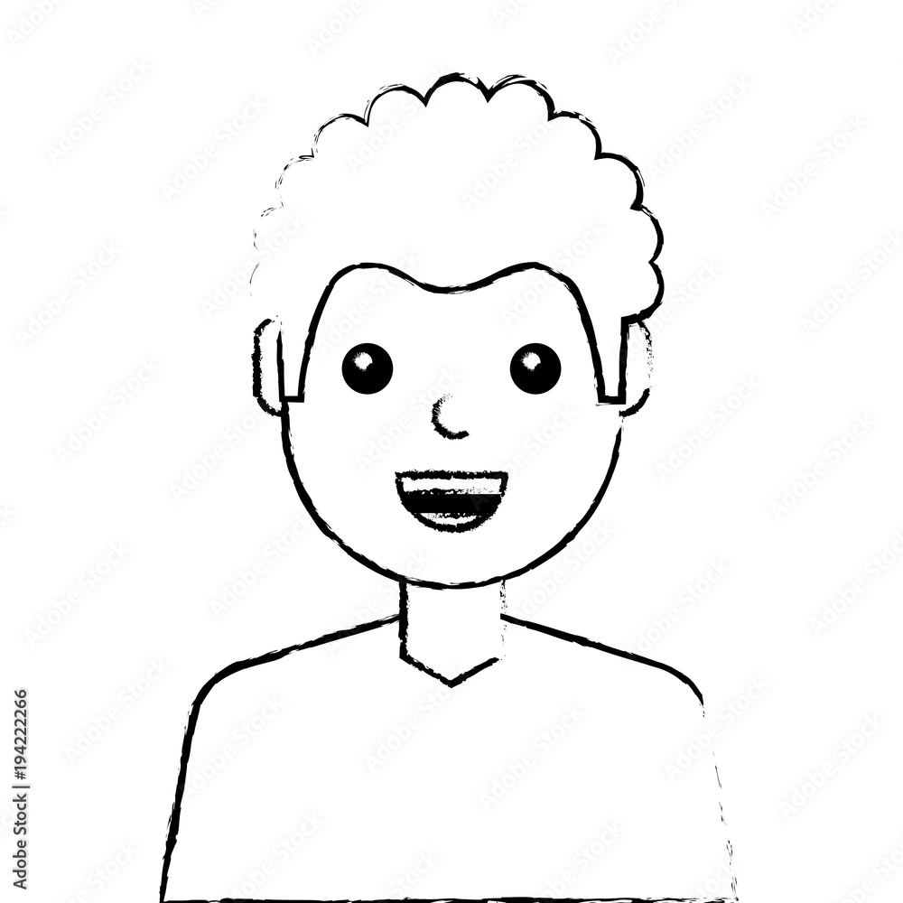 young man happy avatar character vector illustration design young man happy avatar character vector illustration design