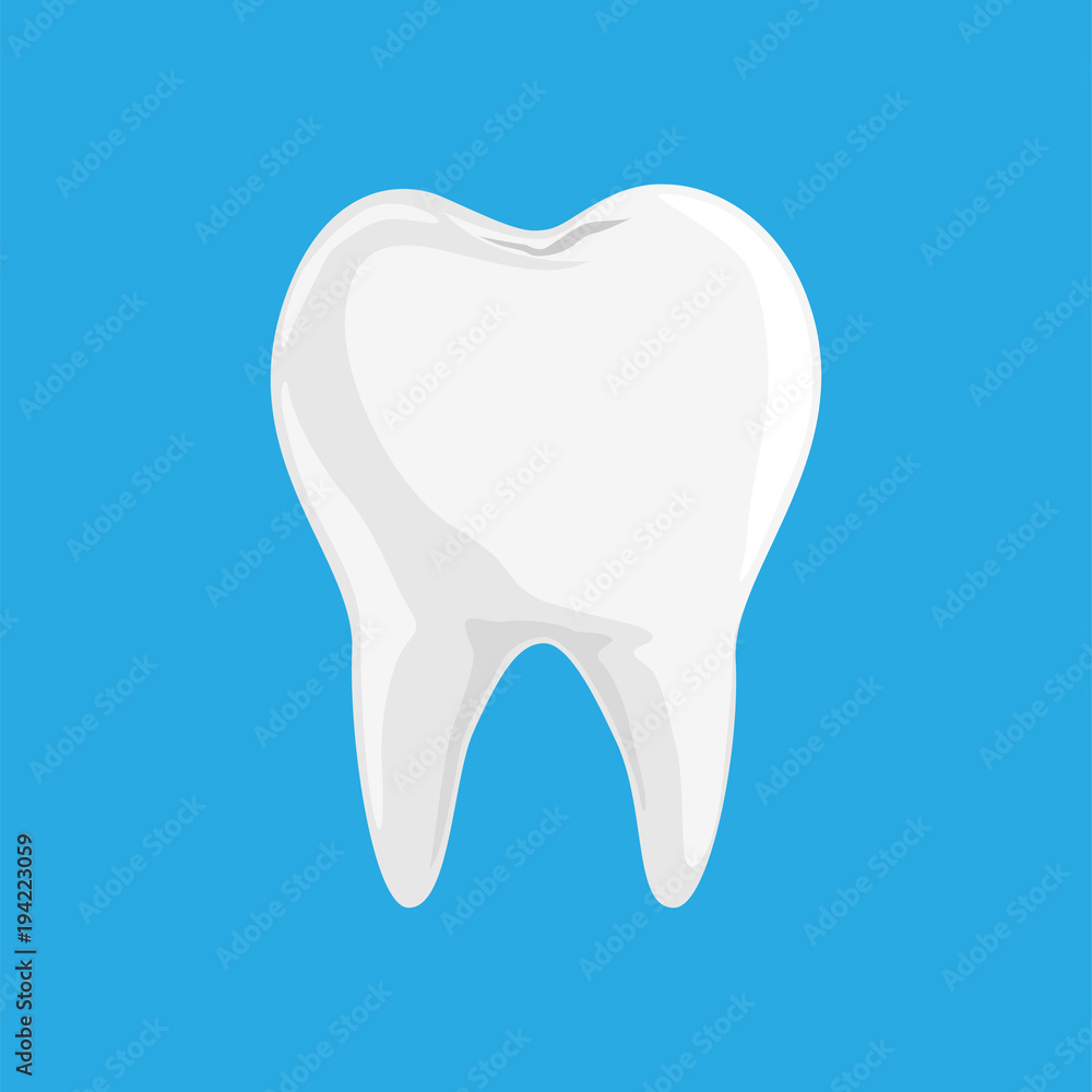 Single White and Healthy Tooth iSolated on Blue Single White and Healthy Tooth iSolated on Blue