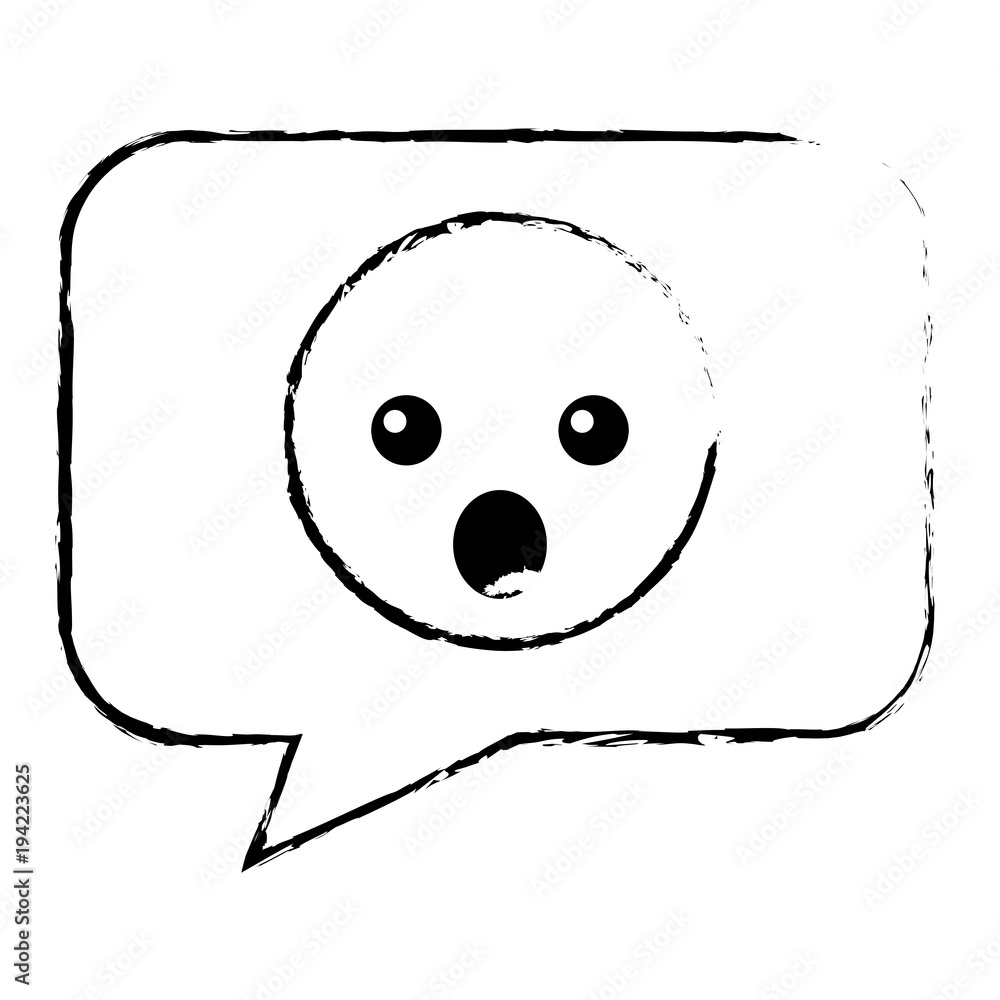 speech bubble with surprised emoji vector illustration design speech bubble with surprised emoji vector illustration design
