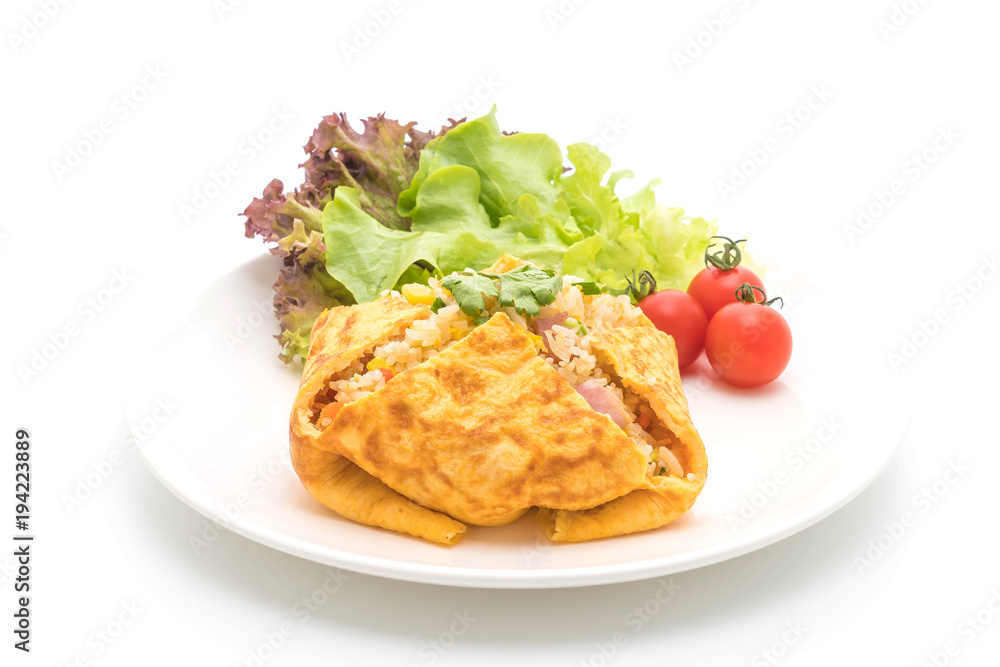 Flavored Fried Rice in an Omelet Wrapping