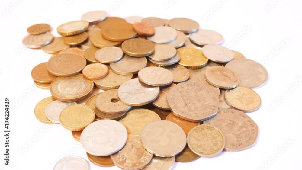 Timelapse of raising and decreasing stack of coins Timelapse of raising and decreasing stack of coins