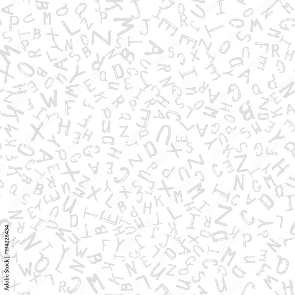 Vector random seamless pattern grunge letters. Vector random seamless pattern grunge letters.