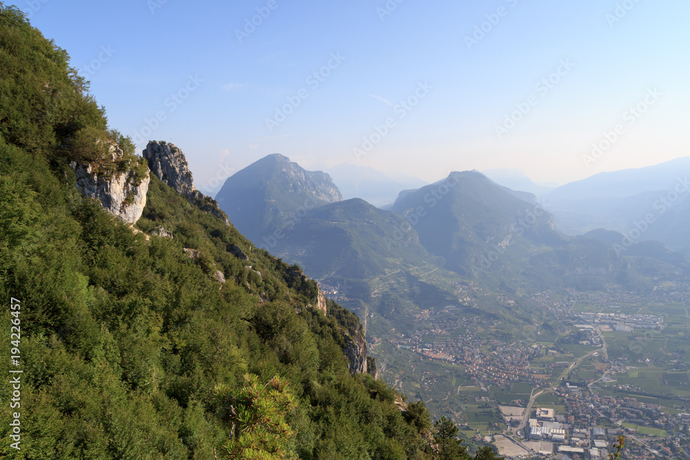 Fototapeta premium Mountain summit Cima SAT panorama near Riva del Garda, Italy
