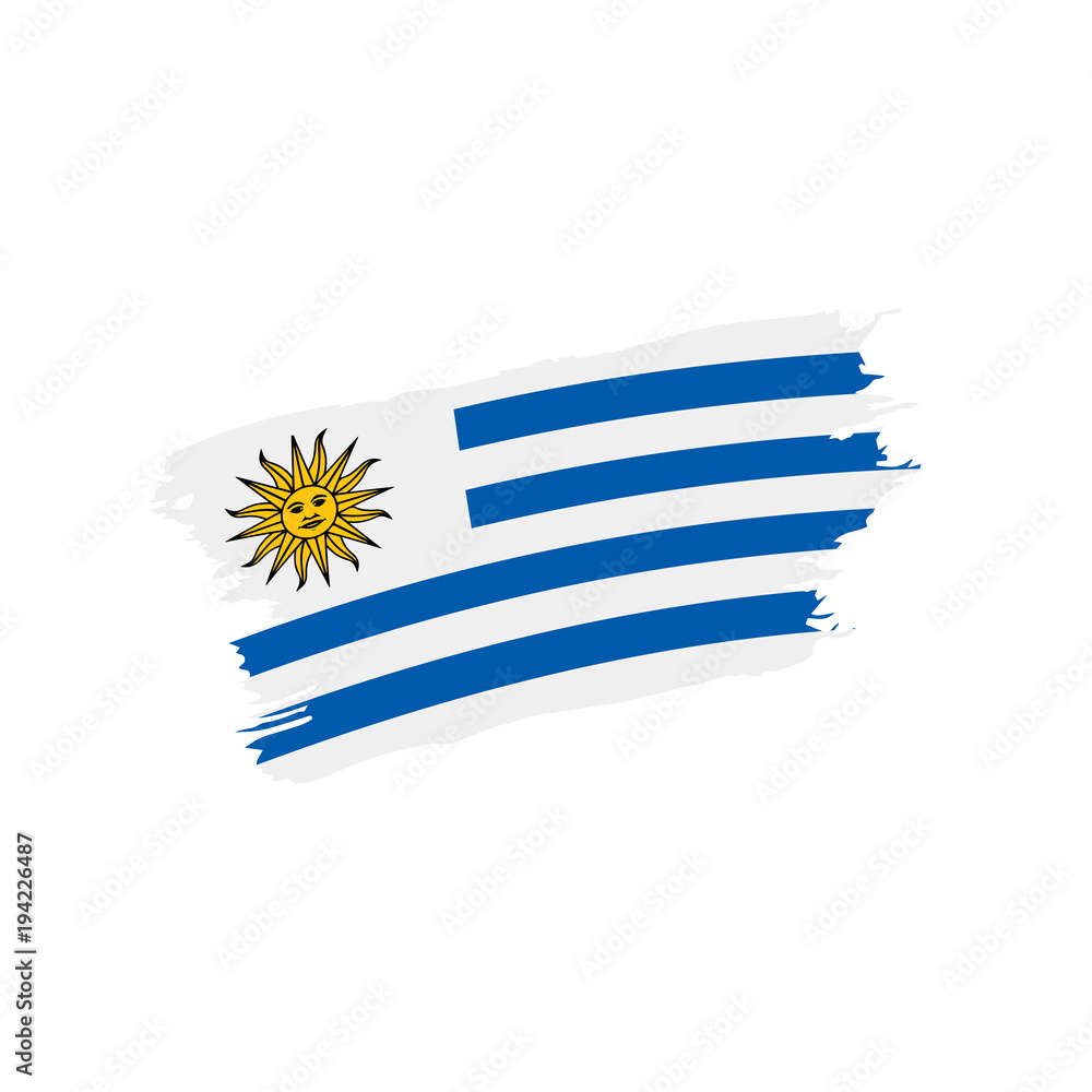 Obraz premium Uruguay flag, vector illustration