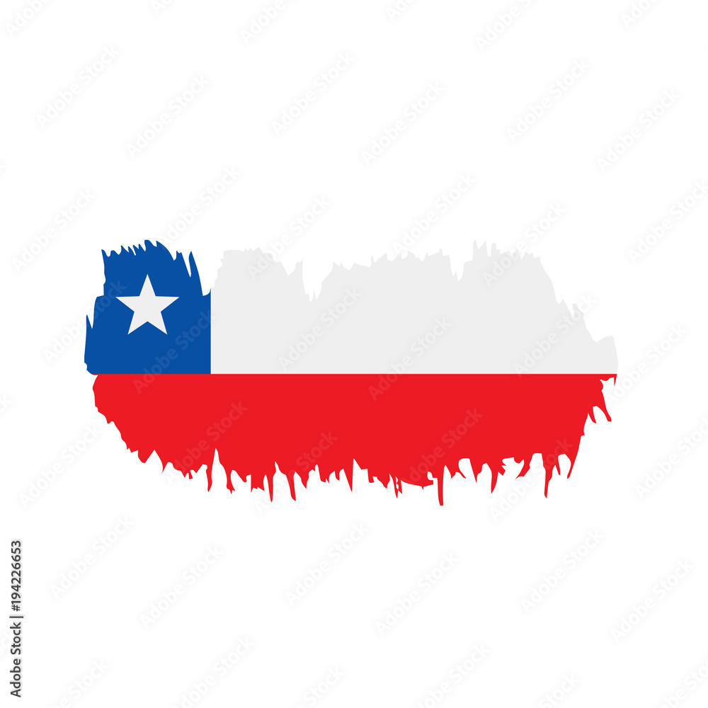 Obraz premium Chile flag, vector illustration