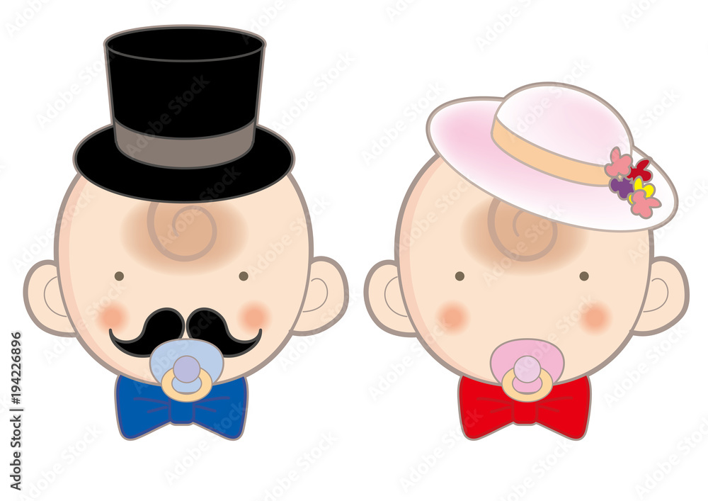 Obraz premium ユニーク赤ちゃんペア