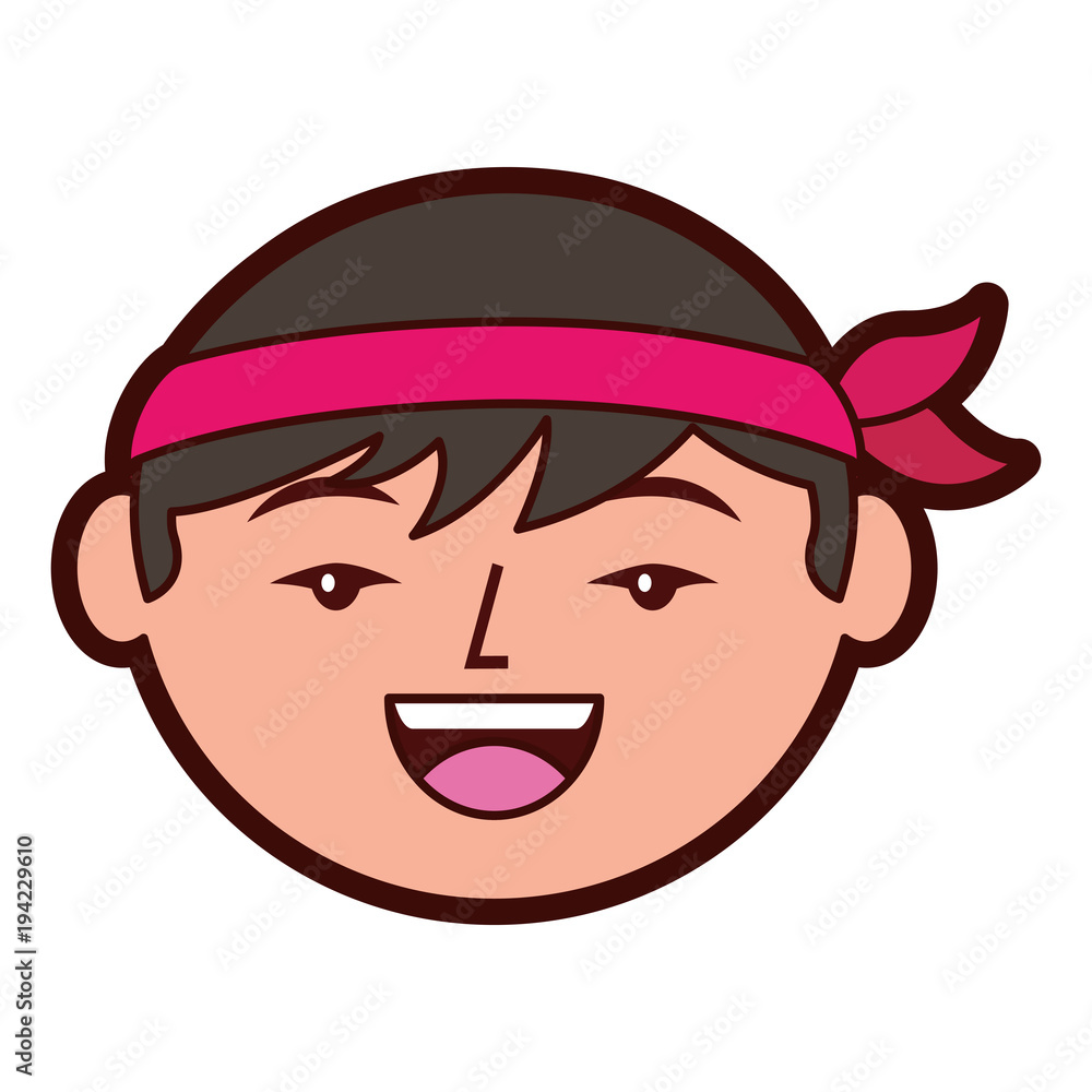 happy asian cartoon face