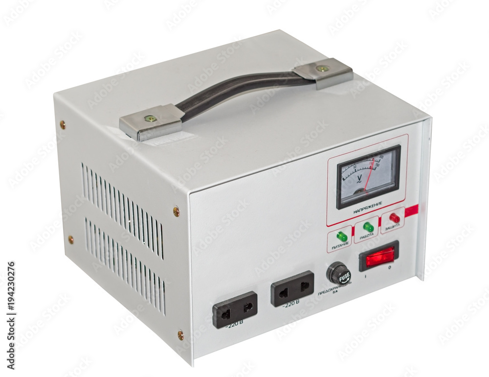 Obraz premium modern voltage stabilizer on a white