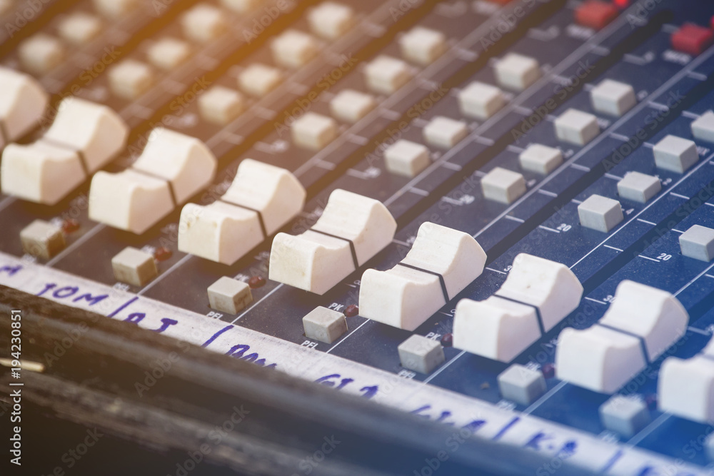 Fototapeta premium volume control, audio system's sound engineer.