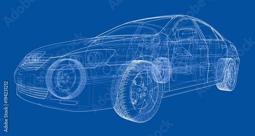 Car sketch. Vector