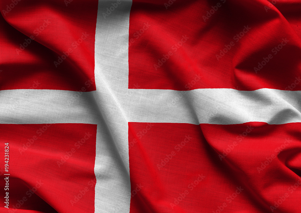 Fototapeta premium Waving flag of Denmark