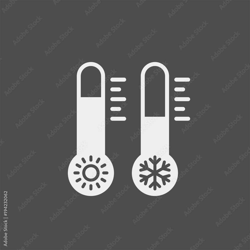 Thermometer flat vector icon. Temperature flat vector icon Thermometer flat vector icon. Temperature flat vector icon