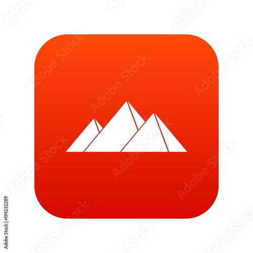 Pyramids in Giza icon digital red