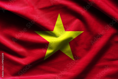 Waving flag of Vietnam photo