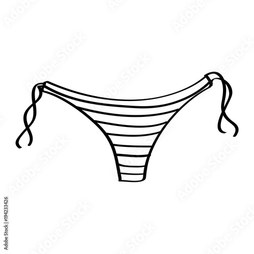 swimming panties underwear summer clothes fashion vector illustration outline design