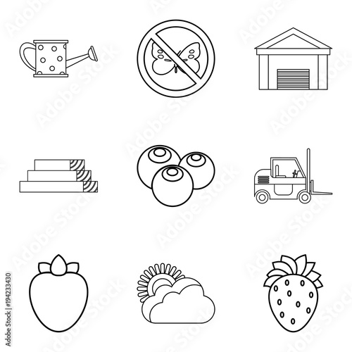 Motherland icons set, outline style